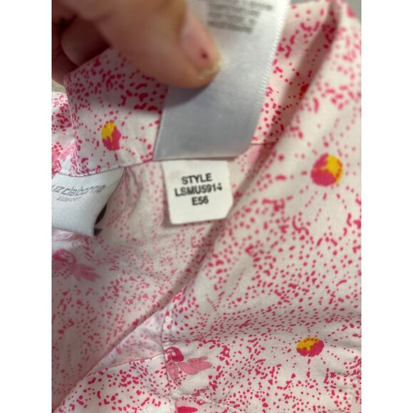 Liz Claiborne Shirt Lizsport Womens XL Pink Floral Short Sleeve Button Up Top - Picture 5 of 6